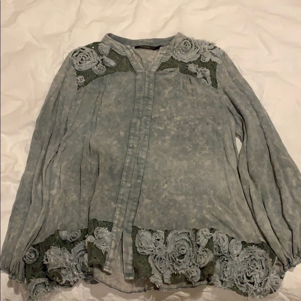 Light teal blouse
